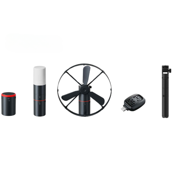 Smart Camping Kit with Portable Fan, Powerbank, Camp Light & Mozzie Repellent