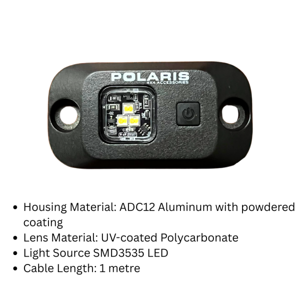 Surface Mount Utility Light housing, lens, and cable material specifications.